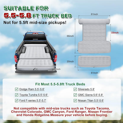 Truck Bed Mattress for 5.5-5.8ft Short Truck with extension - OHMU
