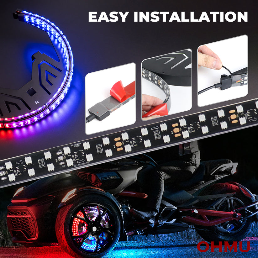 3-Wheel Motorcycle LED Flows Chasings Wheel Ring Lights for Spyder 2017 ...