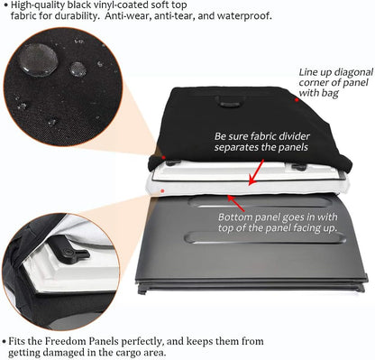 Hard Top Freedom Top Panels Storage Bag for All 2007-2025 Jeep Wrangler JK JKU JL JLU Sports Sahara Freedom Rubicon Unlimited Gladiator JT 2 and 4 Doors
