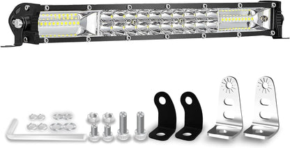 12" Double Row LED Light Bar (2-PCS) - 120W, 10000lm Flood/Spot Combo for Truck/ATV/Boat