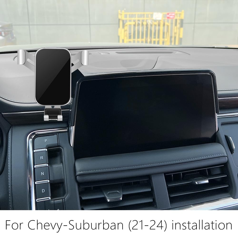 Car Phone Holder for Chevy Tahoe 2021 2022 2023 2024 and Chevrolet Suburban 2021-2024 Auto Interior Accessories Best Cell Phones Mount Cellphone Mobile Cradle Charging Navigation Bracket Stand