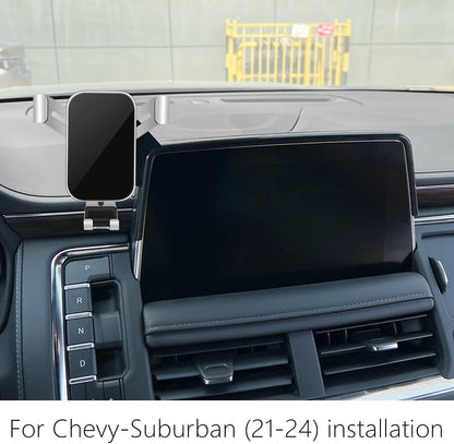 Car Phone Holder for Chevy Tahoe 2021 2022 2023 2024 and Chevrolet Suburban 2021-2024 Auto Interior Accessories Best Cell Phones Mount Cellphone Mobile Cradle Charging Navigation Bracket Stand