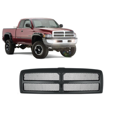 All-Black Honeycomb Front Grille for 1994-2002 Dodge Ram 1500/2500/3500