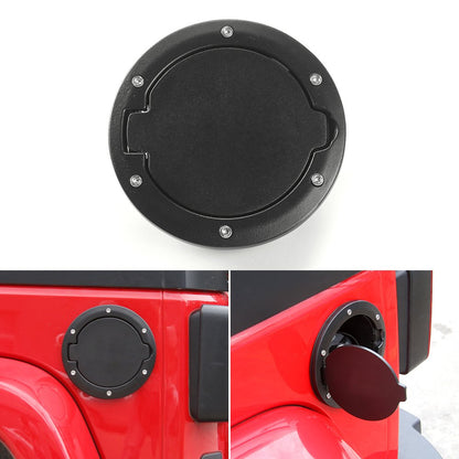 Black Aluminum Fuel Filler Door Cover for 2007-2018 Jeep Wrangler JK