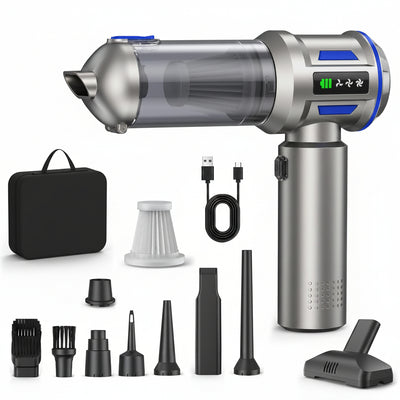 2-in-1 27000PA Brushless Car Vacuum/Air Duster - 9000mAh Cordless for Home/Office