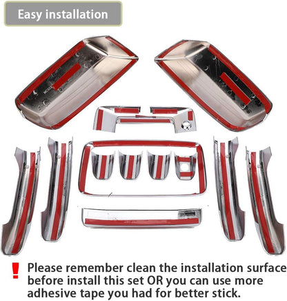 Chrome Handle + Mirror + Tailgate Cover Kit for 2014-2018 Chevy/GMC 1500/2500/3500 (Excludes Tow Mirror)