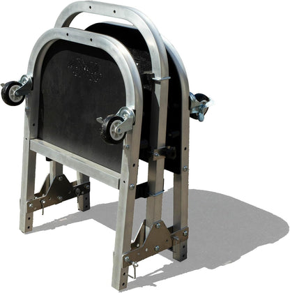 Folding Rolling Door Cart (4-Door) for Jeep Wrangler & Gladiator - Aluminum/Silver (Patented)