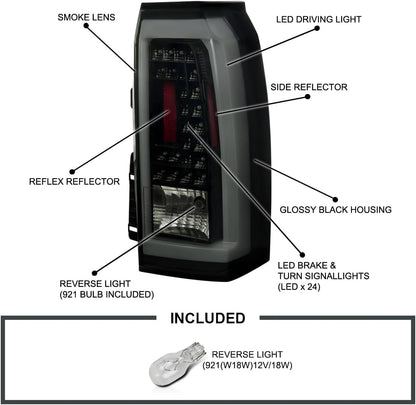 LED Bar Tail Lights Compatible with 2015-2020 Chevy Tahoe/Suburban LS LT LTZ, 2017-2020 Chevy Tahoe/Suburban Premier - OHMU