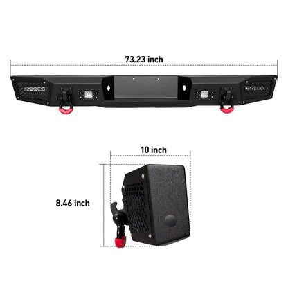 Bronco Front Rear Bumper with Winch Plate & LED Lights