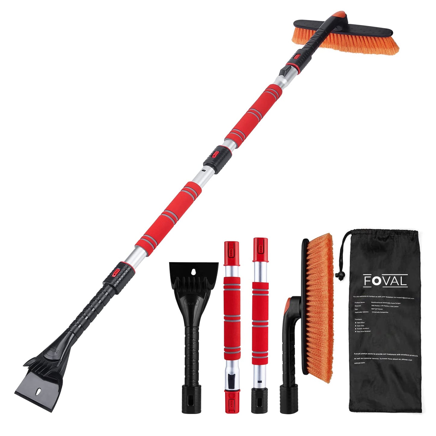 62.4" Snow Brush with Ice Scrapers for Car Windshield For Trucks SUVs