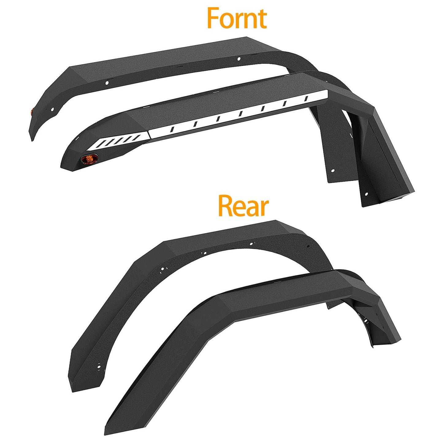 Jeep Wrangler JL Flat Fenders with LED Turn Signals (2/4 Doors)