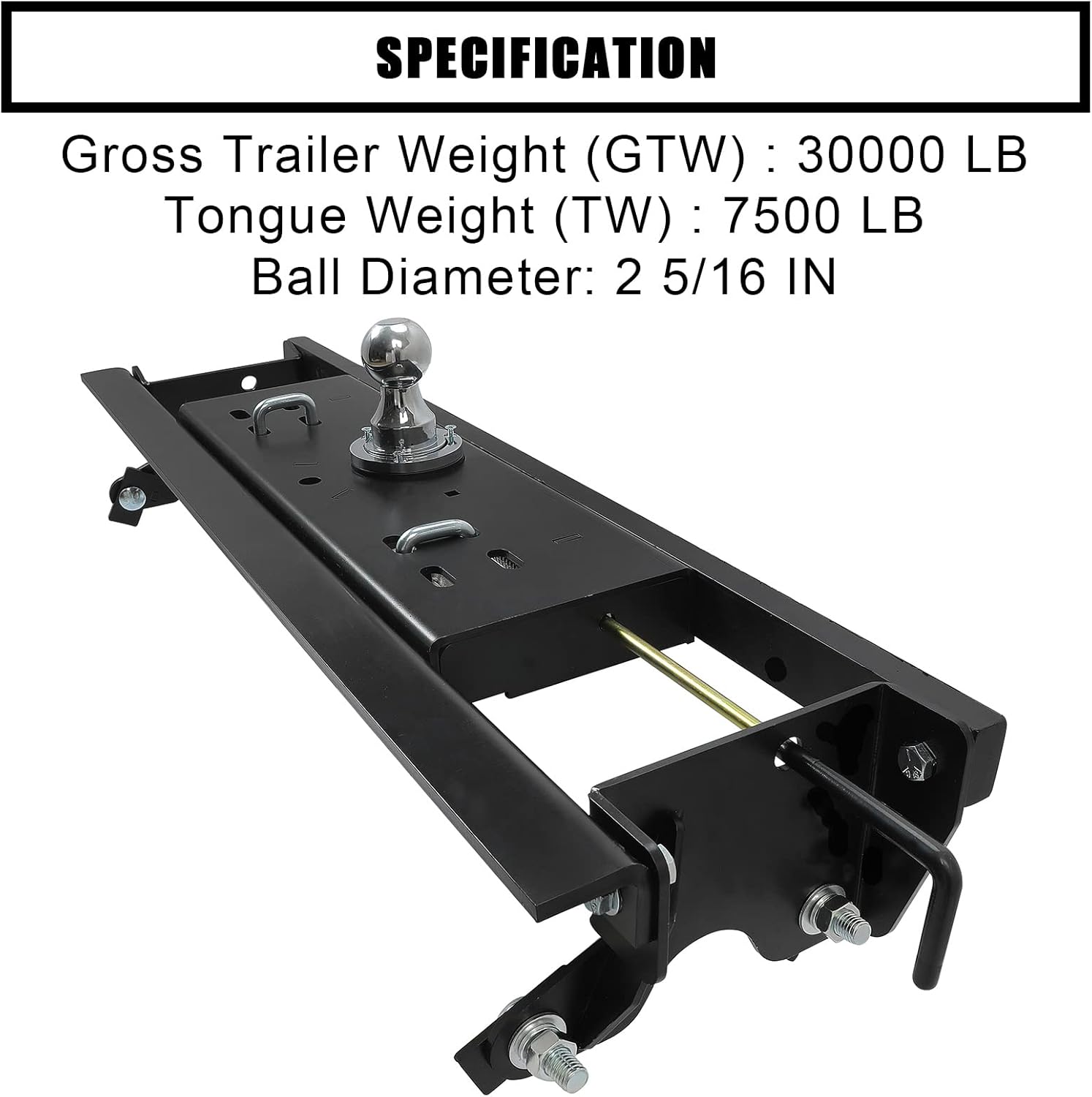ECOTRIC 2-5/16" Double Lock Gooseneck Trailer Hitch Kit Compatible with 2015-2020 Ford F150