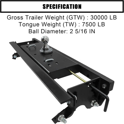 ECOTRIC 2-5/16" Double Lock Gooseneck Trailer Hitch Kit Compatible with 2015-2020 Ford F150