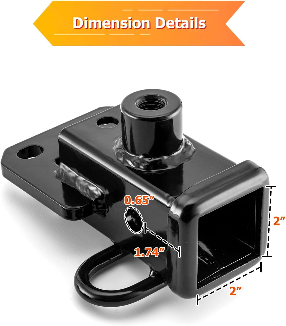 WeiSen 2" Rear Trailer Hitch Receiver Class 3 Towing Hitch Compatible with Dodge Ram 1500 1500 5th Gen (DT) with Factory Class 3 Towing Bumper, Black