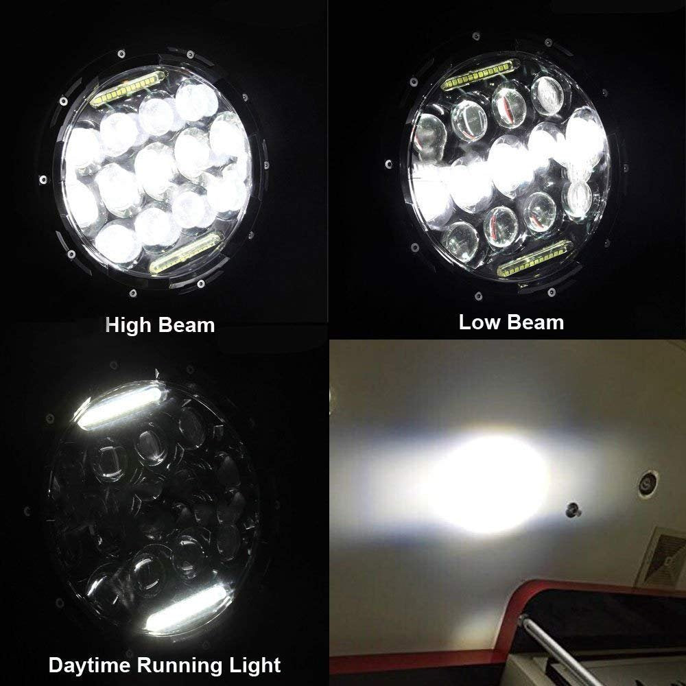 DOT Approved 7" LED Headlight - H6024 Hi/Lo/DRL, Universal Black Fit