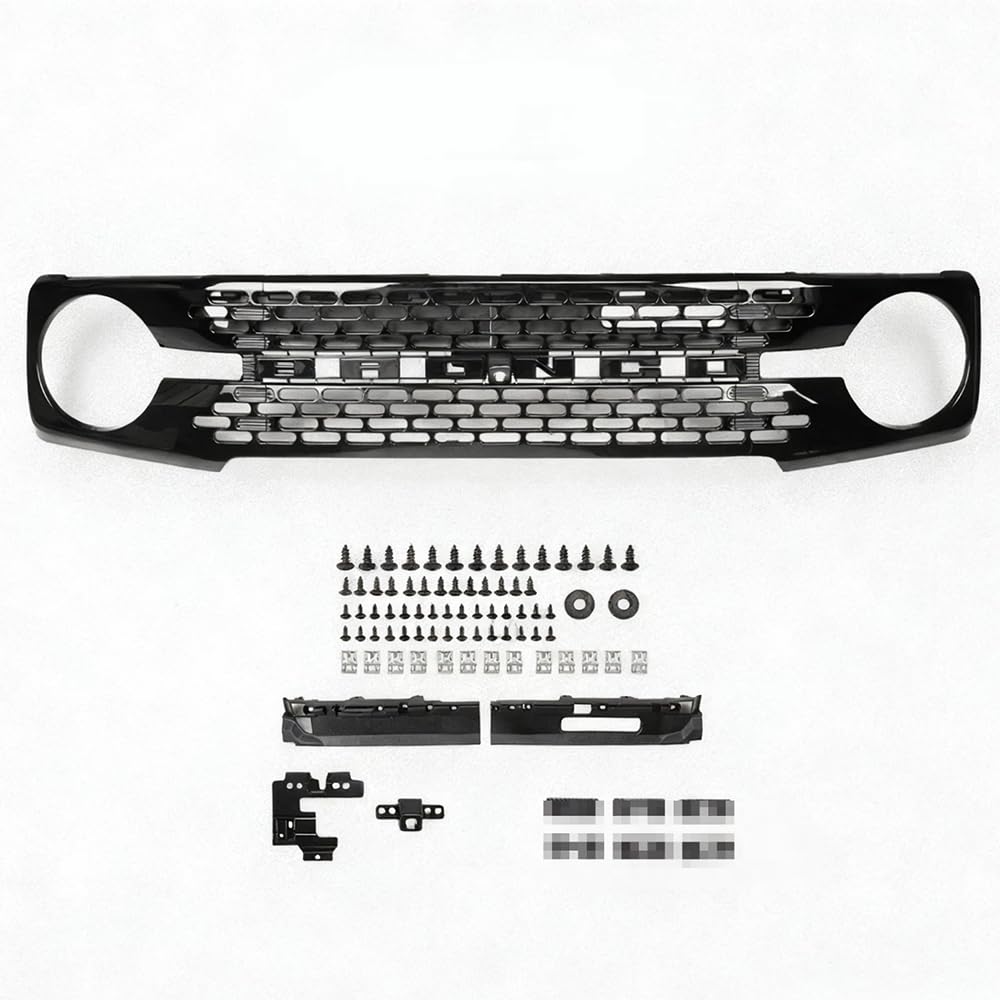 Glossy Black Front Grille for Ford Bronco 2021-2026