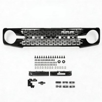 Glossy Black Front Grille for Ford Bronco 2021-2026