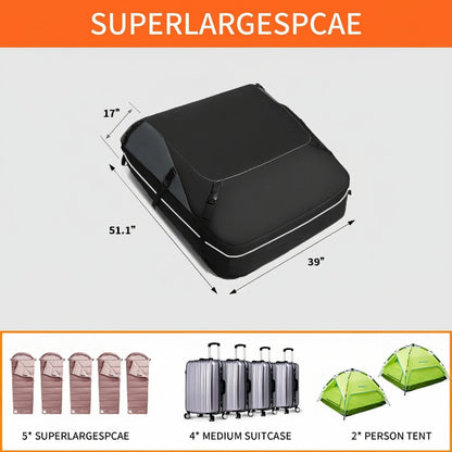 20ft³ Waterproof Rooftop Cargo Bag - Coated Zippers, Anti-Slip Mat, Works w/wo Roof Racks