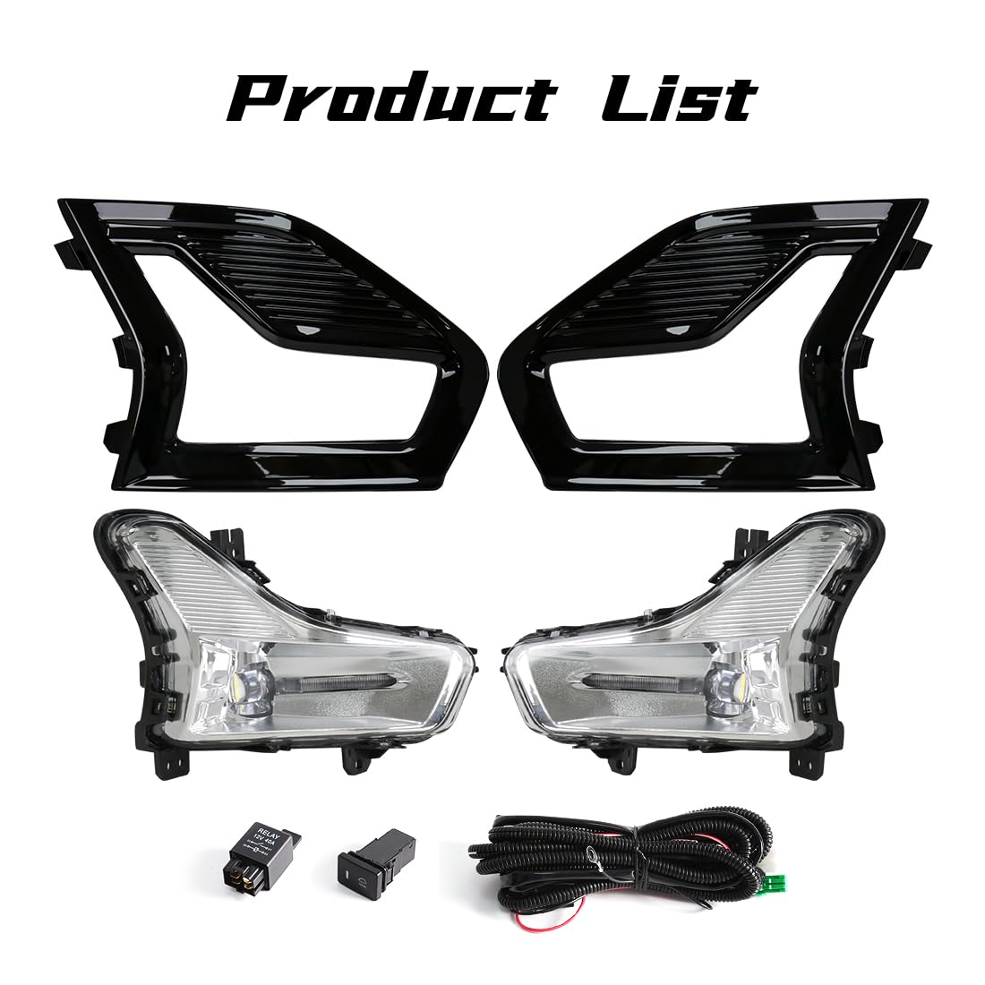 LED Fog Lights for Ford Fusion 2019-2020 with Bezel
