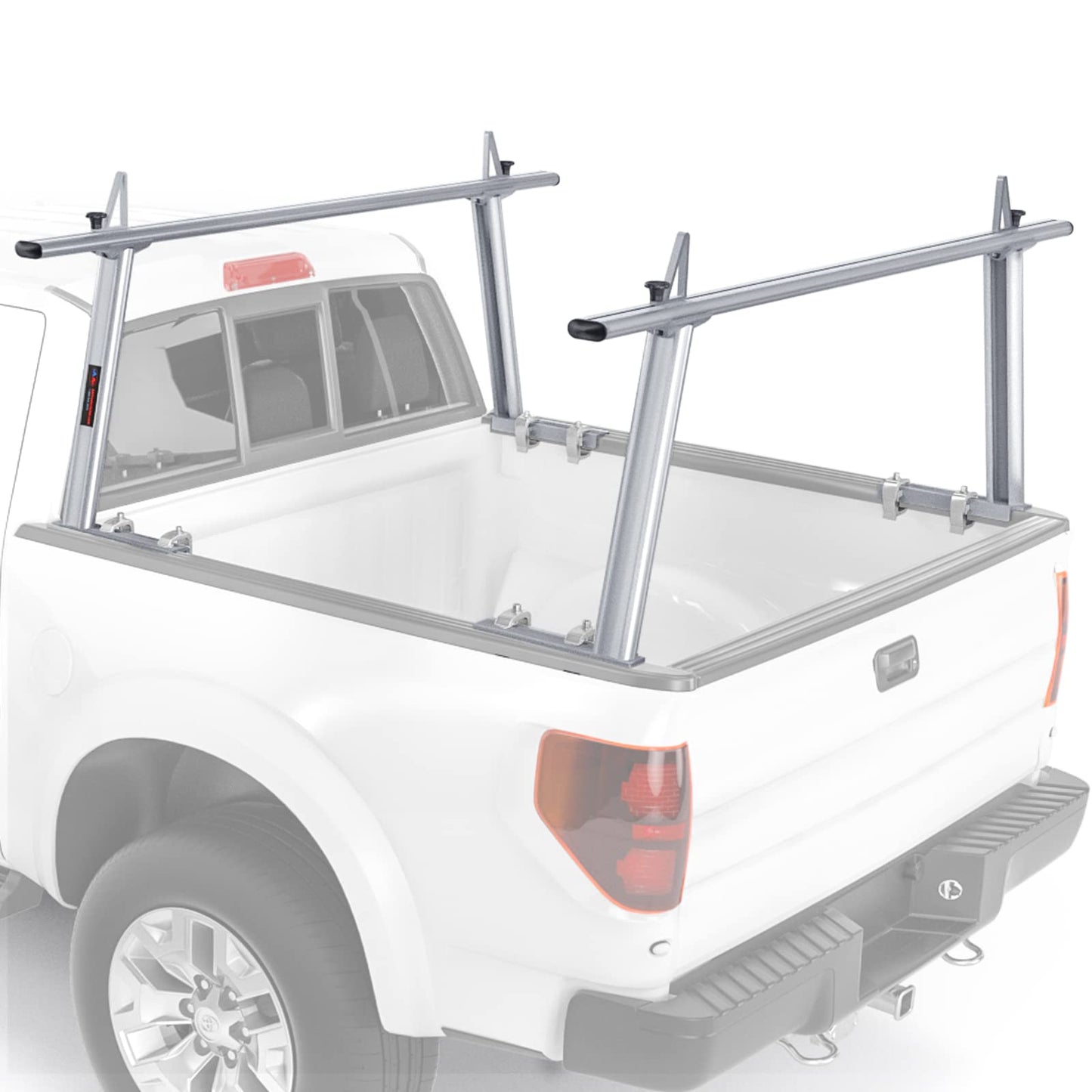 AA-Racks Model APX25-Lite Extendable Aluminum Truck Ladder Rack Adjustable Pick-Up Ladder Rack (No Drilling Required) - Black