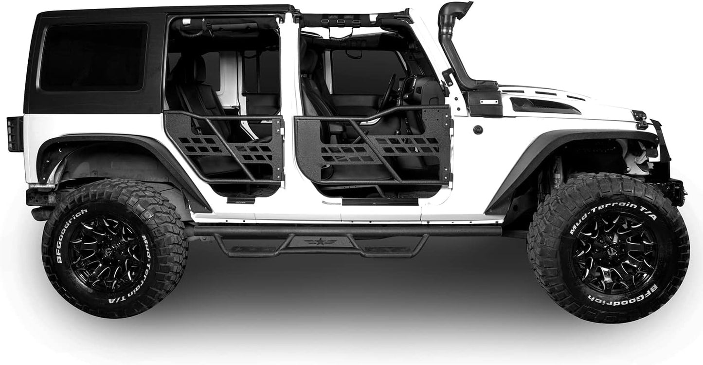 Solid Steel Running Boards for 2007-2018 Jeep Wrangler JKU 4-Door