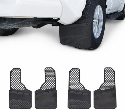 Universal Heavy-Duty Mud Flaps (4-PCS) for Pickup/SUV/Van - Impact-Resistant (Black)