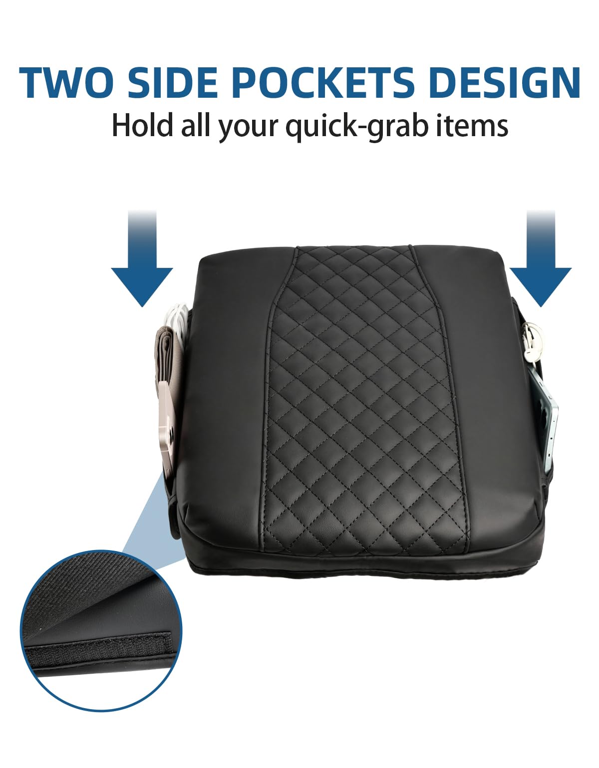 Thickened Console Cover (1.2") for 2019-2025 Chevy/GMC Trucks & SUVs (Bucket Seats) - 2 Pockets