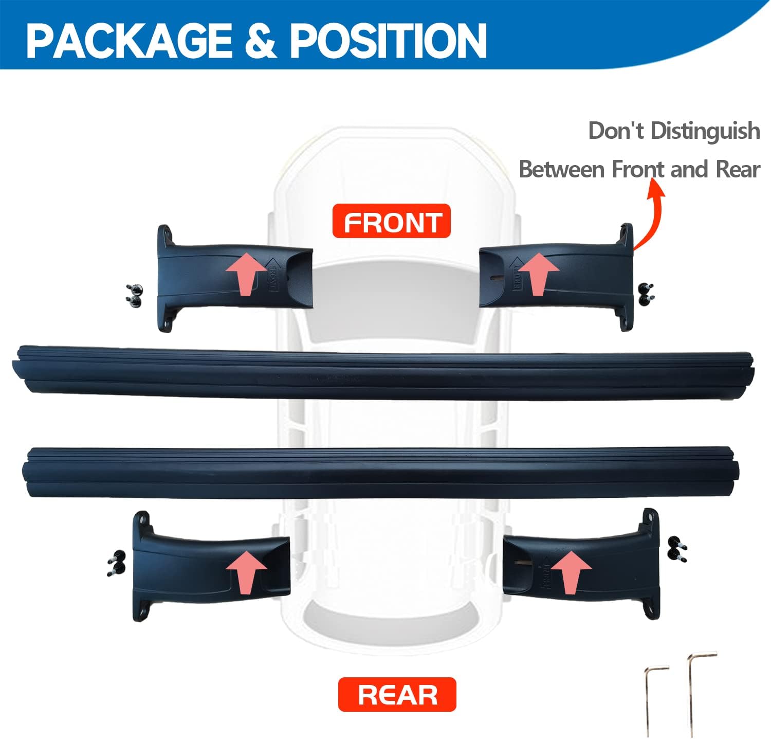 220lbs Roof Rack Cross Bars for 2015-2020 Chevrolet Suburban & Tahoe, GMC Yukon & Yukon XL, Cadillac Escalade & Escalade ESV - OHMU