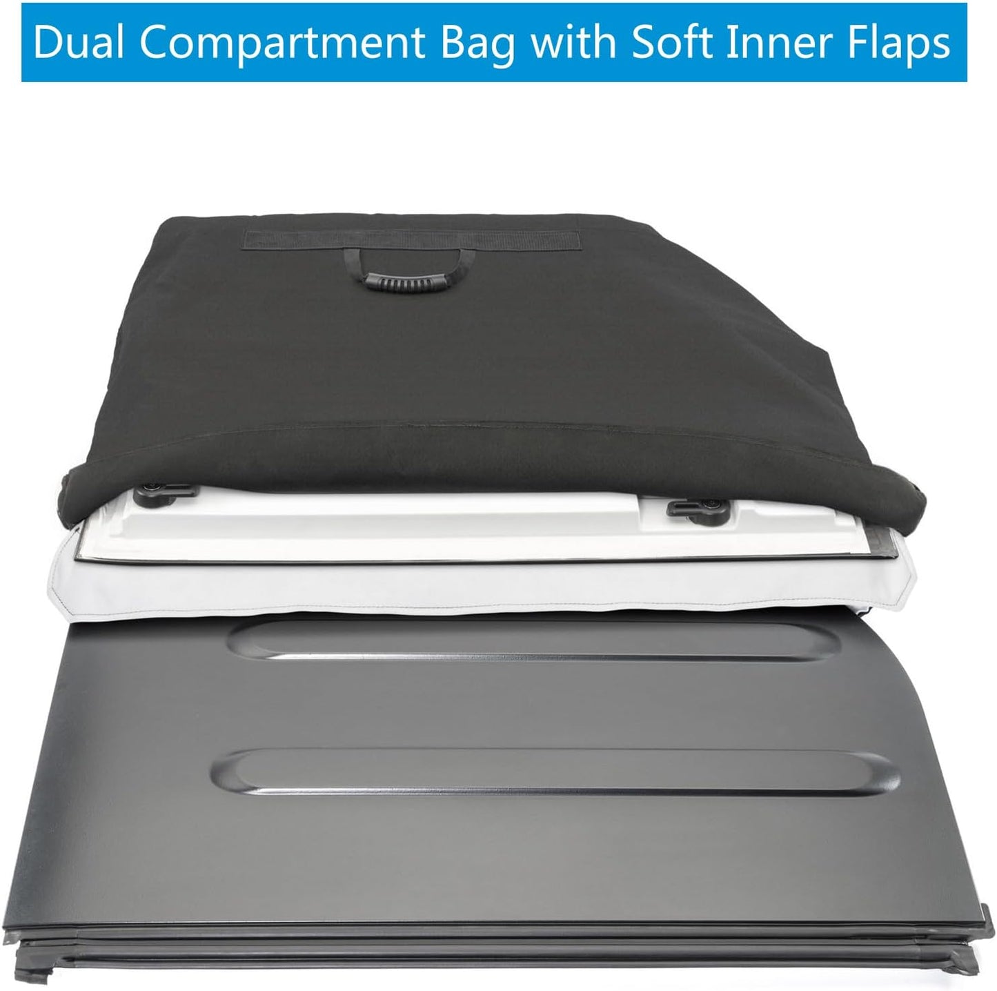 Wrangler Hard Top Freedom Panel Storage Bag,Hardtop Roof Panel Storage Case for Jeep Wrangler JK JL 2/4Dr 2007-2024,Dual Compartment Bag with Soft Inner Flaps