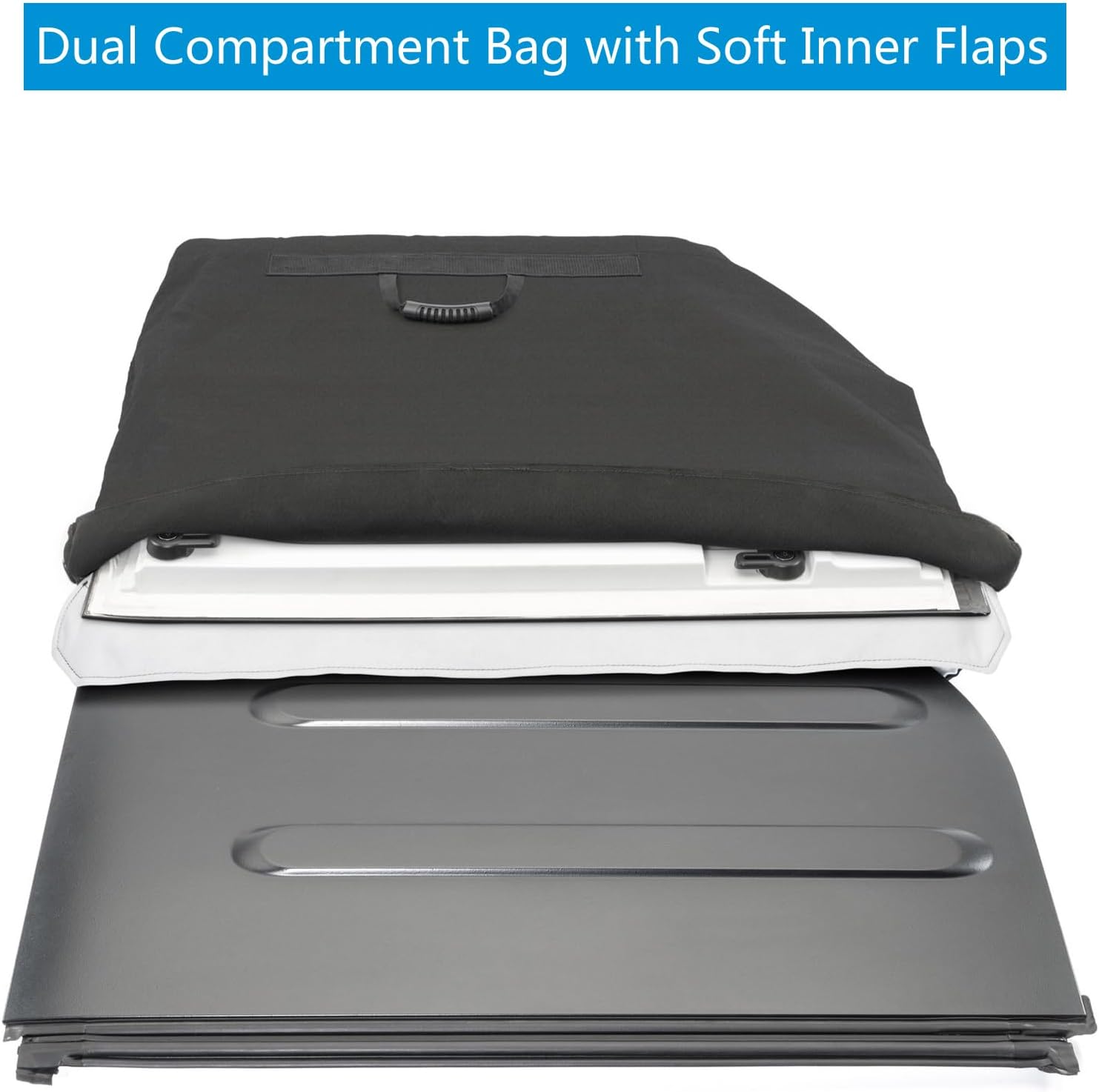 Wrangler Hard Top Freedom Panel Storage Bag,Hardtop Roof Panel Storage Case for Jeep Wrangler JK JL 2/4Dr 2007-2024,Dual Compartment Bag with Soft Inner Flaps