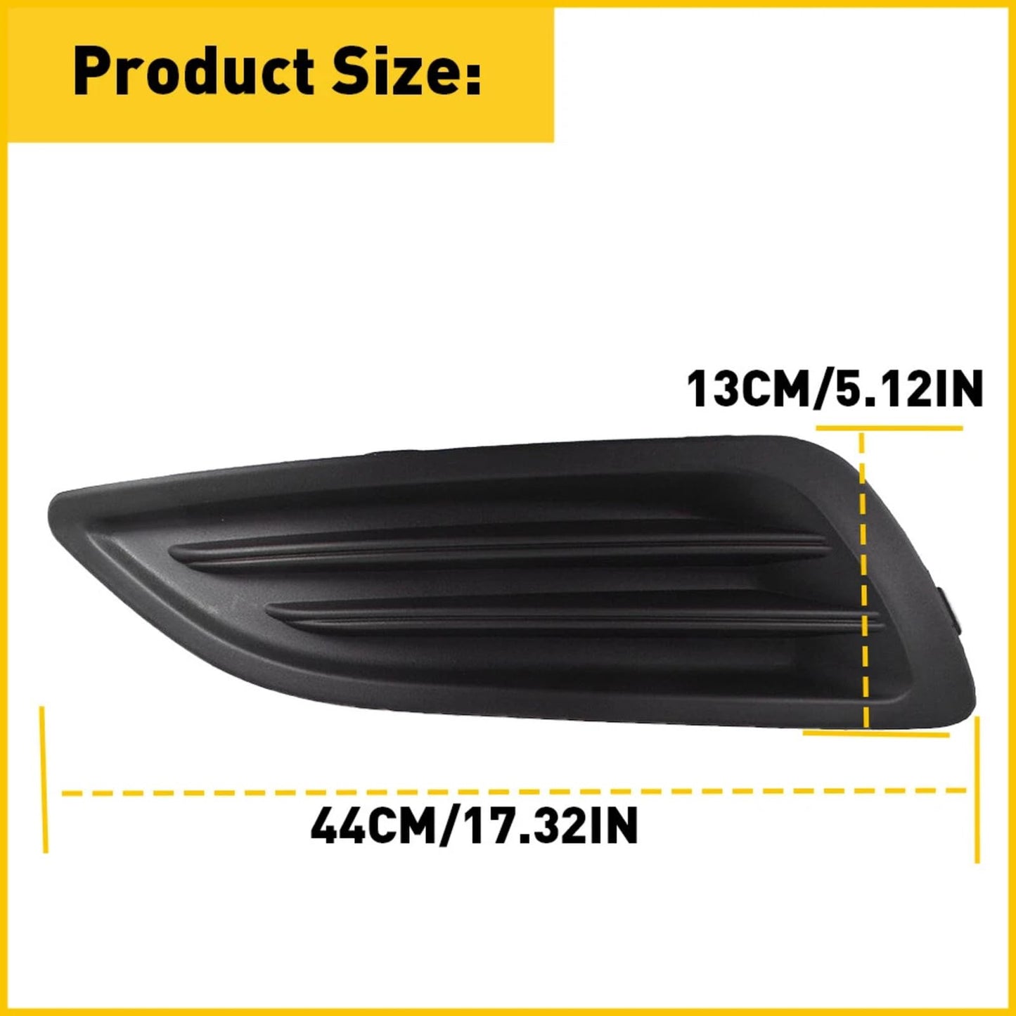 Right Passenger Side Front Bumper Fog Light Cover for Ford Fiesta