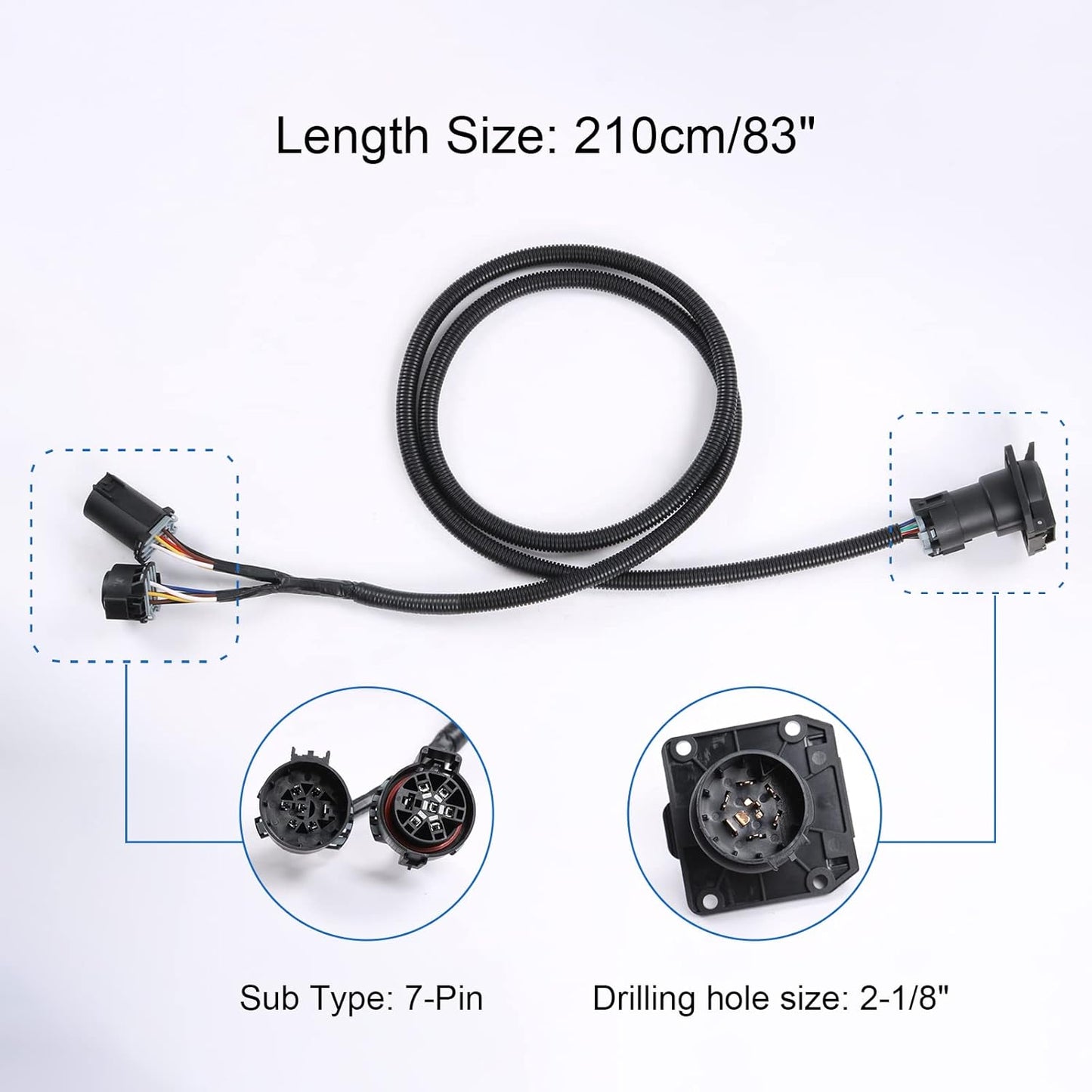 7-Pin Truck Bed Trailer Harness for Gooseneck/5th Wheel - Chevy/Dodge/Ford/GM