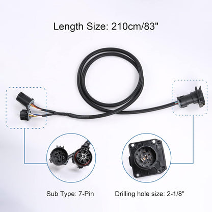 7-Pin Truck Bed Trailer Harness for Gooseneck/5th Wheel - Chevy/Dodge/Ford/GM