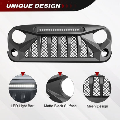 Jeep Wrangler JK Front Grille with Off-Road Lights
