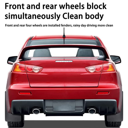 Universal Flexible Mud Flaps (4-PCS) for Pickup/SUV/Van - Front & Rear (Black)