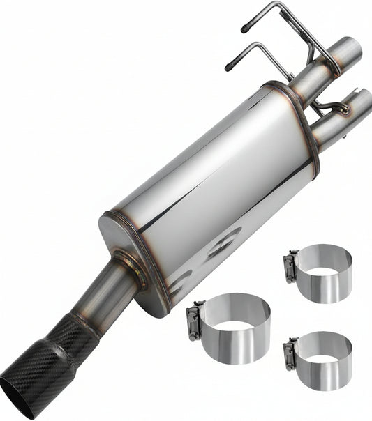 Direct-Fit Muffler 409S,2-Chamber Exhaust Muffler Kit Fits Exhaust 2009-2018 Dodge Ram 1500 Aggressive Series,Stainless Steel 3''Inlet/2.25'' Dual Outlet,18'' Body