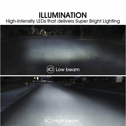 105W 7" LED Headlights - DOT Approved with Hi/Lo/DRL/Signals, Includes Adapters