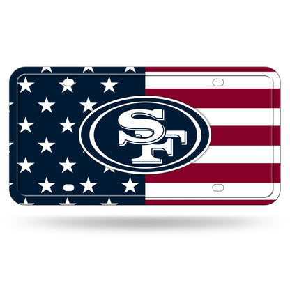 Rico Industries NFL Football USA Metal Auto Tag 6" x 12" - Great for Truck/Car/SUV