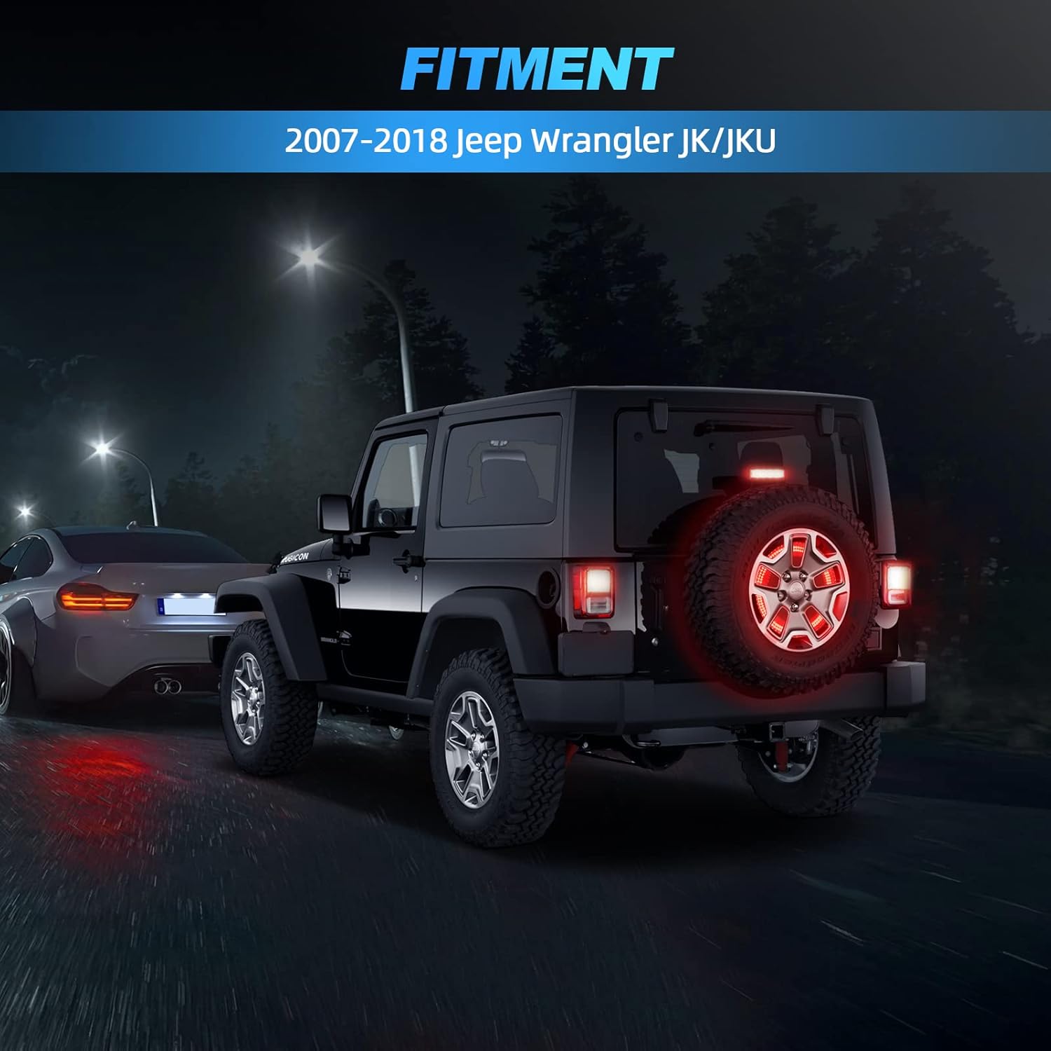 3-Side Spare Tire Brake Light, 400PCs LED Wheel Light - OHMU