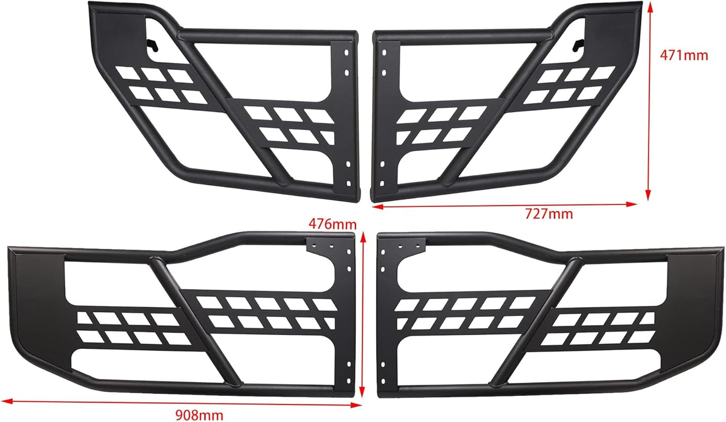 Front & Rear Tubular Half Doors for 2007-2018 Jeep Wrangler JK 4-Door