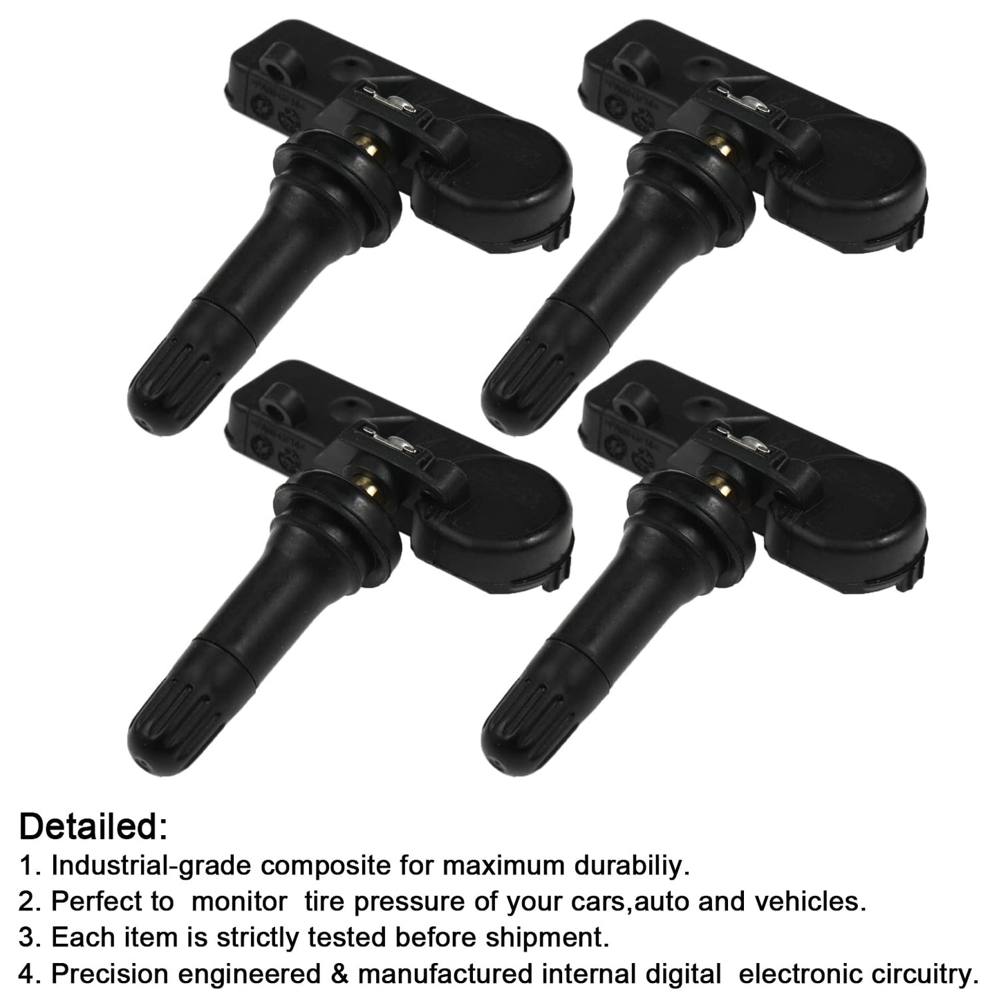 4-PCS TPMS Sensors (433MHz) for Jeep/Dodge/Ram/Chrysler 2011-2016 - Replaces 56029398AB