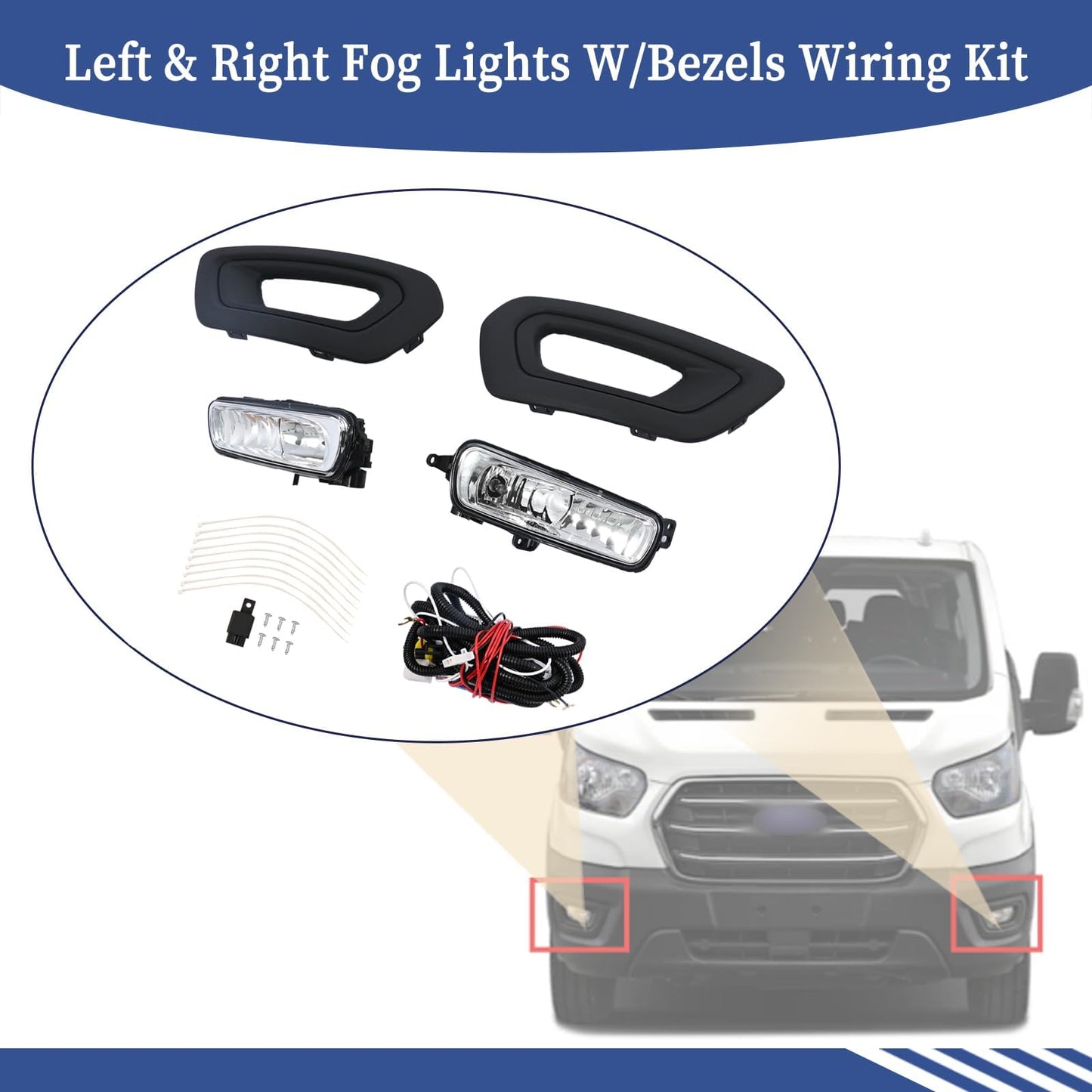 Ford Transit Fog Lights Kit with Clear Lens