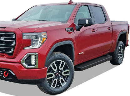 APS Running Boards 6in Black Compatible with Chevy Silverado GMC Sierra Crew Cab 19-25