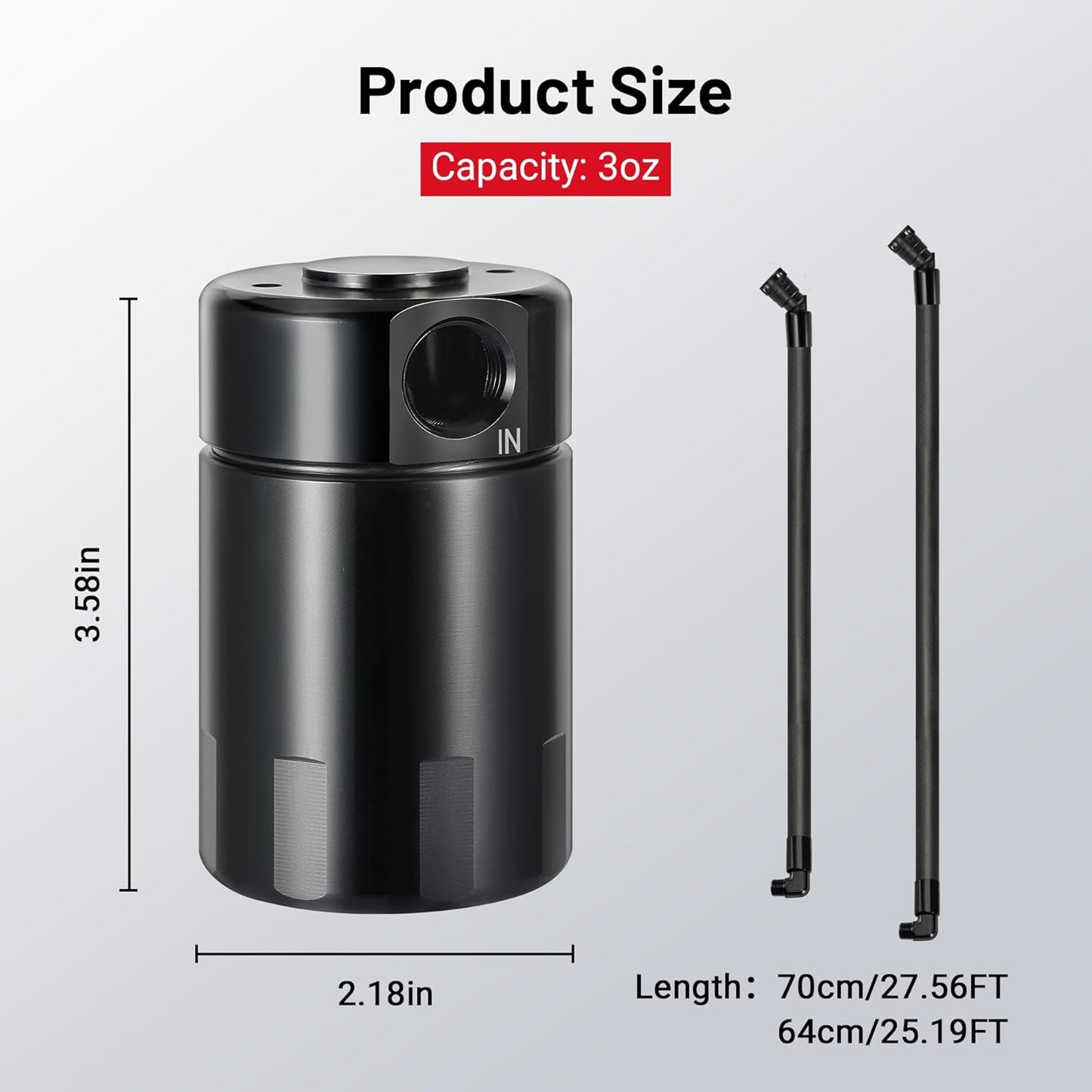 Air Oil Separator (Catch Can) for 2014-2018 GM 1500 & 2015-2020 SUVs 5.3L/6.2L - 3oz Tank