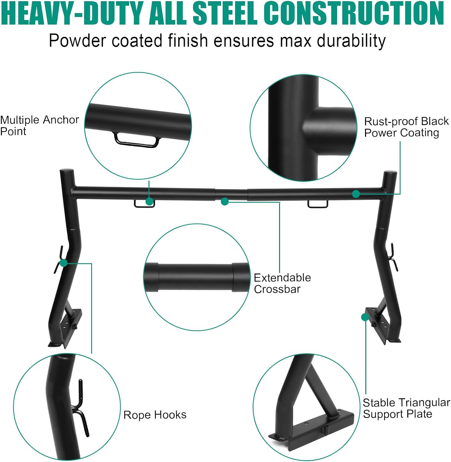 Non-Drilling Truck Rack Fit for 52" to 71" Wide Truck Bed, 800 lb. Capacity - OHMU