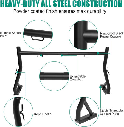 Non-Drilling Truck Rack Fit for 52" to 71" Wide Truck Bed, 800 lb. Capacity - OHMU