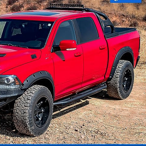 Fender Flares for 2009-2018 Dodge Ram 1500 and 2019-2024 Ram 1500 Classic, Textured Black Bolt-Riveted Style, 4-Piece