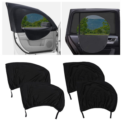 4-PCS Breathable Car Window Shades with Zipper - Privacy Protection for Most Cars