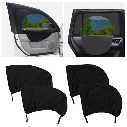 4-PCS Breathable Car Window Shades with Zipper - Privacy Protection for Most Cars