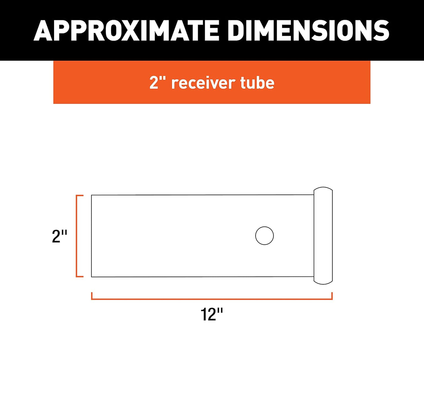 2"x2" 12" Receiver Tube - Raw Finish
